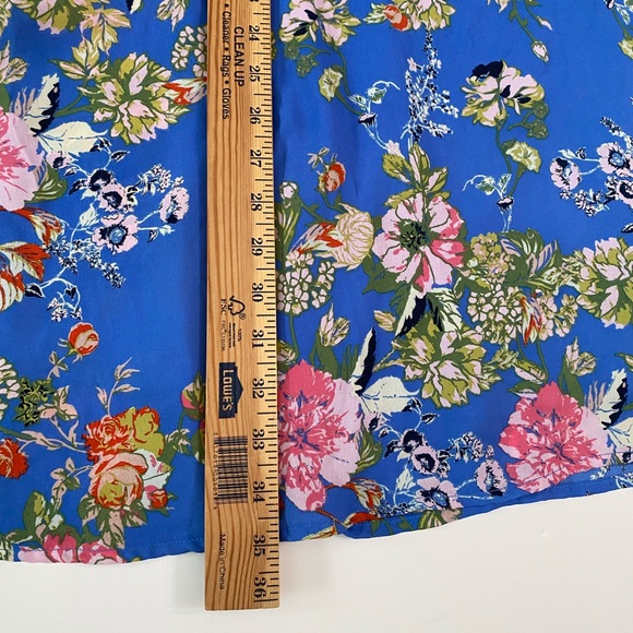 Xhilaration Blue Floral periwinkle Print Strappy Back Shift Summer Dress women’s - Picture 3 of 10